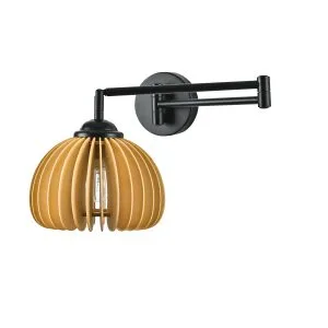Wooden Swing Arm Sconce
