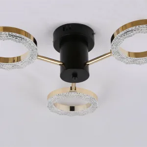 3light CE TUV LED decorative Ceiling lamp aluminum ring-shaped design rose gold arms integrated LED strip lighting