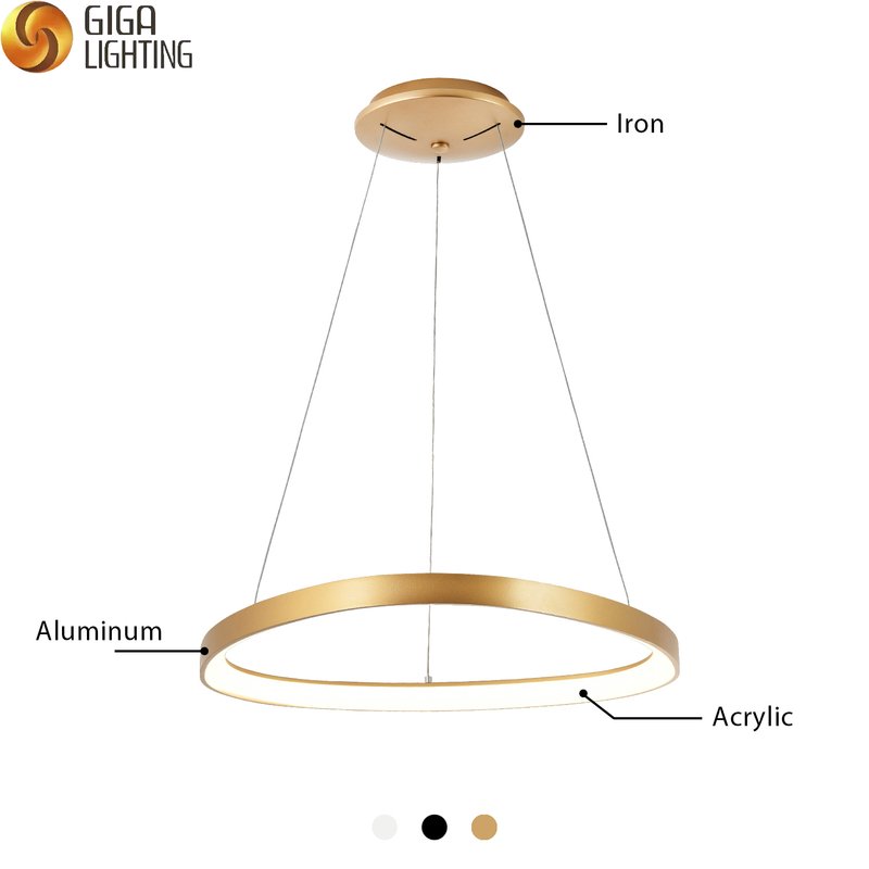 85-265V CE flicker free triangle ring LED pendant lighting fixture from China manufacturer