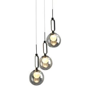 quality Creative classic dinningroom smoke glass LED pendant Light Chandelier