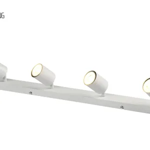 CE VDE 4 Way GU10 6W Ceiling Light Fitting, Spot Light Ceiling Spotlight Swiveling Lamp Light Bases Angle Adjustable home Kitchen Bedroom Living Room and Showroom,office