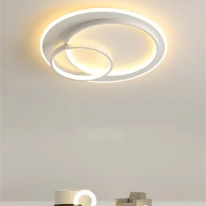 CE nordic double circle metal base with light rings led ceiling lamp